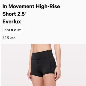 Lululemon In Movement Shorts